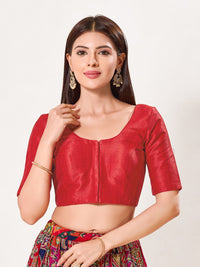 Vamas Mulbury Silk Round Neck Elbow Length Blouse