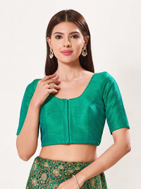 Vamas Mulbury Silk Round Neck Elbow Length Blouse