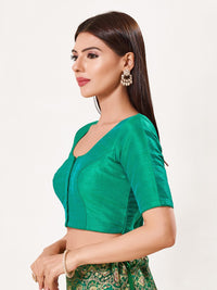 Vamas Mulbury Silk Round Neck Elbow Length Blouse