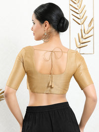 Vamas Mulbury Silk Round Neck Elbow Length Blouse