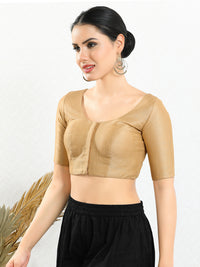 Vamas Mulbury Silk Round Neck Elbow Length Blouse