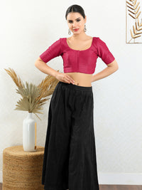 Vamas Mulbury Silk Round Neck Elbow Length Blouse