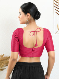 Vamas Mulbury Silk Round Neck Elbow Length Blouse