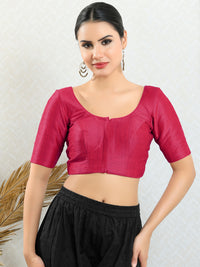 Vamas Mulbury Silk Round Neck Elbow Length Blouse