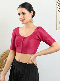 Vamas Mulbury Silk Round Neck Elbow Length Blouse