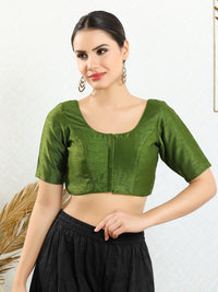 Vamas Mulbury Silk Round Neck Elbow Length Blouse
