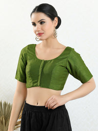 Vamas Mulbury Silk Round Neck Elbow Length Blouse