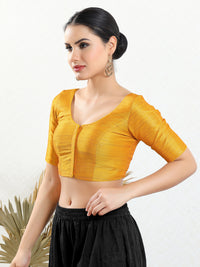Vamas Mulbury Silk Round Neck Elbow Length Blouse