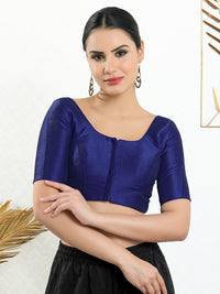 Vamas Mulbury Silk Round Neck Elbow Length Blouse