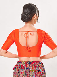Vamas Mulbury Silk Round Neck Elbow Length Blouse