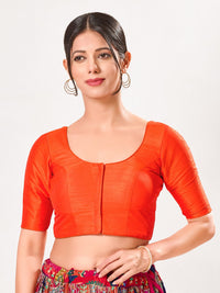 Vamas Mulbury Silk Round Neck Elbow Length Blouse