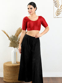Vamas Mulbury Silk Round Neck Elbow Length Blouse