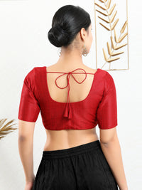 Vamas Mulbury Silk Round Neck Elbow Length Blouse