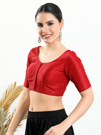 Vamas Mulbury Silk Round Neck Elbow Length Blouse