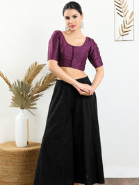 Vamas Mulbury Silk Round Neck Elbow Length Blouse