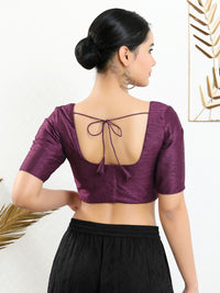 Vamas Mulbury Silk Round Neck Elbow Length Blouse