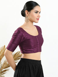 Vamas Mulbury Silk Round Neck Elbow Length Blouse