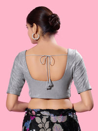 Shimmer Fabric Partywear Elbow Front Open Blouse