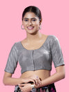 Shimmer Fabric Partywear Elbow Front Open Blouse