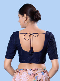 Shimmer Fabric Partywear Elbow Front Open Blouse