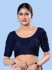 Shimmer Fabric Partywear Elbow Front Open Blouse