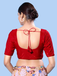 Shimmer Fabric Partywear Elbow Front Open Blouse
