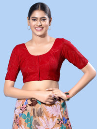 Shimmer Fabric Partywear Elbow Front Open Blouse