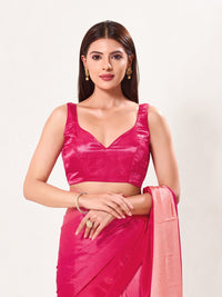 Gajji Silk Paan Neck Sleeveless Solid Partywear Blouse