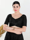 Shiny Shimmer Paan Neck Essential Festive Blouse