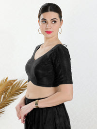 Shiny Shimmer Paan Neck Essential Festive Blouse