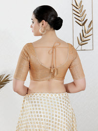 Shiny Shimmer Paan Neck Essential Festive Blouse