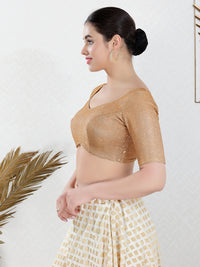Shiny Shimmer Paan Neck Essential Festive Blouse