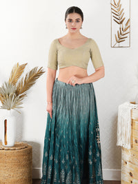 Shiny Shimmer Paan Neck Essential Festive Blouse