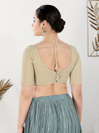 Shiny Shimmer Paan Neck Essential Festive Blouse
