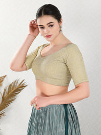 Shiny Shimmer Paan Neck Essential Festive Blouse
