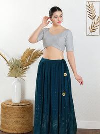 Shiny Shimmer Paan Neck Essential Festive Blouse