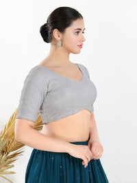 Shiny Shimmer Paan Neck Essential Festive Blouse
