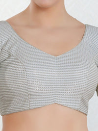 Shiny Shimmer Paan Neck Essential Festive Blouse