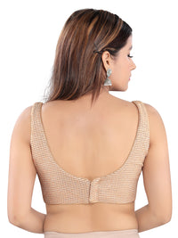 Shimmer Sleeveless Core Paan Neck Partywear Blouse