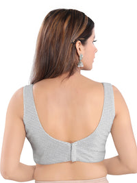 Shimmer Sleeveless Core Paan Neck Partywear Blouse