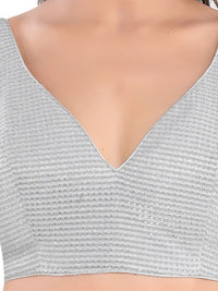 Shimmer Sleeveless Core Paan Neck Partywear Blouse