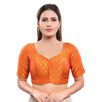 Brocade 4 Butti Round Neck Blouse