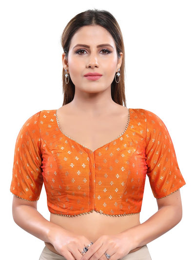 Brocade 4 Butti Round Neck Blouse