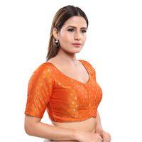 Brocade 4 Butti Round Neck Blouse